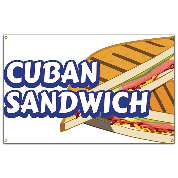 Cuban Sandwich Banner Heavy Duty 13 Oz Vinyl with Grommets